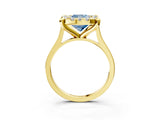 Yellow gold Fancy Blue Cushion  Diamond Cluster Halo Solitaire with Four-Prong Setting_97