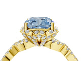 Yellow gold Fancy Blue Cushion  Halo Twist Band Solitaire Ring with Six-Prong Setting_37