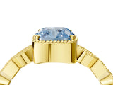 Yellow gold Fancy Blue Cushion  Milgrain Marquise Diamond Twist Band Ring_66