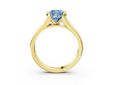Yellow gold Fancy Blue Cushion  Solitaire Bezel-Set Diamond Ring with Channel-Set Band_40