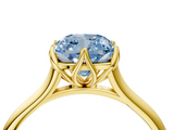 Yellow gold Fancy Blue Cushion  Solitaire Cathedral Diamond Ring with Six-Prong Setting_21