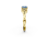 Yellow gold Fancy Blue Cushion  Solitaire Celtic Knot Engagement Ring with Four-Prong Setting_60