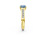 Yellow gold Fancy Blue Cushion  Solitaire Channel-Set Diamond Engagement Ring with Four-Prong Setting_56
