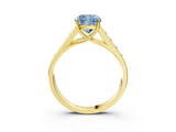 Yellow gold Fancy Blue Cushion  Solitaire Channel-Set Diamond Engagement Ring with Four-Prong Setting_57