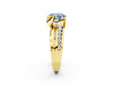 Yellow gold Fancy Blue Cushion  Solitaire Channel-Set Split Shank Ring with Tension Prong Setting_5
