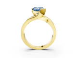 Yellow gold Fancy Blue Cushion  Solitaire Channel-Set Split Shank Ring with Tension Prong Setting_6