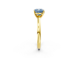 Yellow gold Fancy Blue Cushion  Solitaire Diamond Engagement Ring with Four-Prong Setting on a Classic Band_5