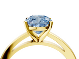 Yellow gold Fancy Blue Cushion  Solitaire Diamond Engagement Ring with Four-Prong Setting on a Classic Band_7