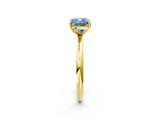 Yellow gold Fancy Blue Cushion  Solitaire Diamond Ring with Four-Prong Setting on a Plain Band_21