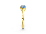 Yellow gold Fancy Blue Cushion  Solitaire Diamond Ring with Split Shank and Four-Prong Setting_14