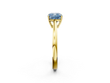 Yellow gold Fancy Blue Cushion  Solitaire Diamond Ring with Split Shank and Four-Prong Setting_22