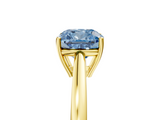 Yellow gold Fancy Blue Cushion  Solitaire Diamond Ring with Split Shank and Four-Prong Setting_25