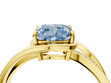 Yellow gold Fancy Blue Cushion  Solitaire Diamond Ring with Split Shank and Prong Setting_45