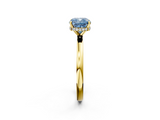 Yellow gold Fancy Blue Cushion  Solitaire Engagement Ring with Cathedral Band and Four-Prong Setting_23