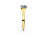 Yellow gold Fancy Blue Cushion  Solitaire Engagement Ring with Four-Prong Setting and Tapered Band_5