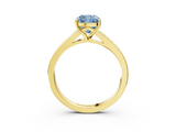 Yellow gold Fancy Blue Cushion  Solitaire Pavé Band with Four-Prong Setting_31
