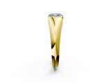 Yellow gold Fancy Blue Cushion  Solitaire Tension Set Diamond Ring_22
