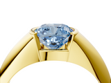 Yellow gold Fancy Blue Cushion  Solitaire Tension Set Diamond Ring_24