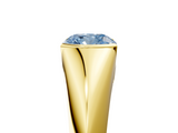 Yellow gold Fancy Blue Cushion  Solitaire Tension Set Diamond Ring_25