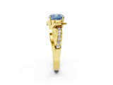 Yellow gold Fancy Blue Cushion  Solitaire Twisted Band with Prong Setting_5