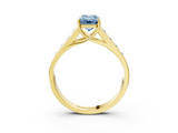 Yellow gold Fancy Blue Emerald  Brilliant Channel-Set Solitaire Ring with Four-Prong Setting_23