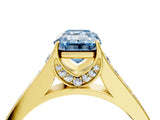 Yellow gold Fancy Blue Emerald  Brilliant Cut Diamond Engagement Ring with Pavé Band and Four-Prong Setting_77
