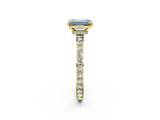 Yellow gold Fancy Blue Emerald  Brilliant Pavé Band Solitaire with Four-Prong Setting_55