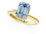 Yellow gold Fancy Blue Emerald  Brilliant Solitaire Engagement Ring with Six-Prong Setting and Classic Band_20