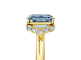 Yellow gold Fancy Blue Emerald  Brilliant Solitaire Engagement Ring with Six-Prong Setting and Classic Band_24