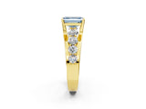 Yellow gold Fancy Blue Emerald  Brilliant Solitaire with Side Stones on a Pave Band and Four-Prong Setting_26