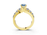 Yellow gold Fancy Blue Emerald  Brilliant Solitaire with Side Stones on a Pave Band and Four-Prong Setting_27