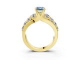 Yellow gold Fancy Blue Emerald  Brilliant Solitaire with Side Stones on a Pave Band and Four-Prong Setting_40