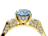 Yellow gold Fancy Blue Emerald Cut Brilliant Three-Stone Pave Band with Four-Prong Setting_4
