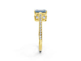 Yellow gold Fancy Blue Emerald  Cut Cathedral Pave Diamond Engagement Ring with Six-Prong Setting_34