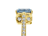Yellow gold Fancy Blue Emerald  Cut Cathedral Pave Diamond Engagement Ring with Six-Prong Setting_37