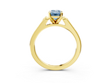 Yellow gold Fancy Blue Emerald  Cut Channel Set Solitaire Engagement Ring with Four-Prong Setting_160