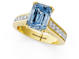 Yellow gold Fancy Blue Emerald  Cut Channel Set Solitaire Engagement Ring with Prong Setting_21