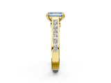 Yellow gold Fancy Blue Emerald  Cut Channel Set Solitaire Engagement Ring with Prong Setting_22