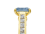 Yellow gold Fancy Blue Emerald  Cut Channel Set Solitaire Engagement Ring with Prong Setting_25