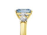 Yellow gold Fancy Blue Emerald  Cut Diamond Five-Stone Prong Set White Gold Ring_36
