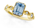Yellow gold Fancy Blue Emerald  Cut Diamond Milgrain Marquise Band with Prong Setting_4