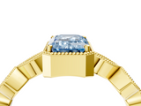 Yellow gold Fancy Blue Emerald  Cut Diamond Milgrain Marquise Band with Prong Setting_7