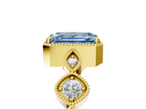Yellow gold Fancy Blue Emerald  Cut Diamond Milgrain Marquise Band with Prong Setting_8