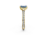 Yellow gold Fancy Blue Emerald  Cut Diamond Pavé Band with Four-Prong Setting_53