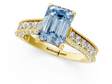 Yellow gold Fancy Blue Emerald  Cut Diamond Pave Band with Four-Prong Setting_21