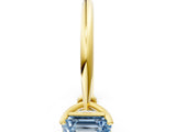 Yellow gold Fancy Blue Emerald Cut Diamond Solitaire Engagement Ring with Classic Band and Four-Prong Setting_12