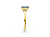 Yellow gold Fancy Blue Emerald Cut Diamond Solitaire Engagement Ring with Classic Band and Four-Prong Setting_38