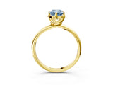 Yellow gold Fancy Blue Emerald Cut Diamond Solitaire Engagement Ring with Four-Prong Setting and Classic Band_23