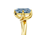 Yellow gold Fancy Blue Emerald Cut Diamond Solitaire Engagement Ring with Four-Prong Setting and Classic Band_25