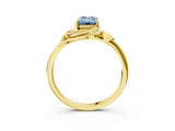 Yellow gold Fancy Blue Emerald Cut Diamond Solitaire Ring with Twist Band and Four-Prong Setting_60